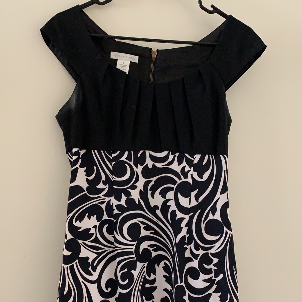 Black white and pink dress